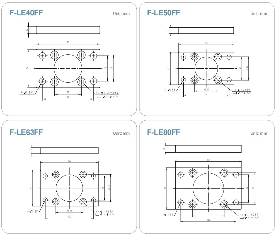 Flange structure diagram showing robust mounting design